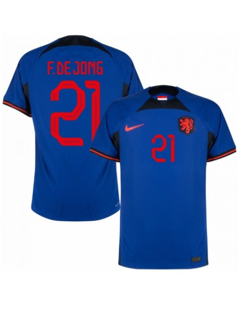 Billige Nederland Frenkie de Jong #21 Bortedrakt VM 2022 Kortermet